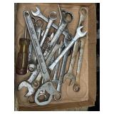 flat of wrenches and misc
