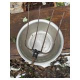 pitchfork head and large dog bowl