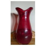Red Art Glass Vase