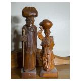 Pair of Wood carved Asian Art Figurines