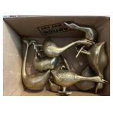 8 brass swans / geese