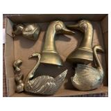brass include duck bookend, duck and swan figurine