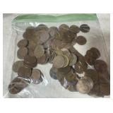Approx 200 mostly wheat pennies