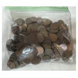 Group of approx 200 mostly wheat pennies