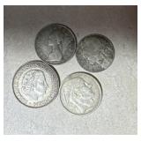 Group of foreign silver coins, various silver %