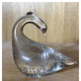 Art Glass Swan Paperweight