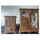 2 wooden jewelry boxes