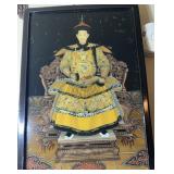 reverse glass painting chinese emperor -