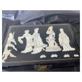 Asian black lacquer decorative box
