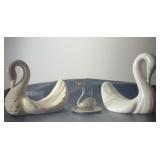 3 decorative swans
