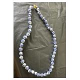 Chinese porcelain  blue and white bead necklace