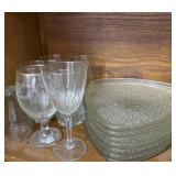 Glass cups and plates