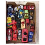 flat of toy cars including hotwheels and others