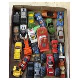 flat of toy cars including hotwheels and others