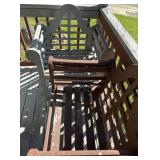 2 wooden porch chairs