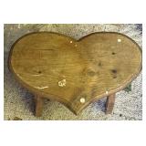 small wooden heart stool