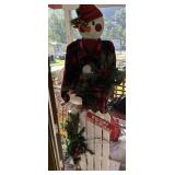 large wooden snowman outdoor decoration