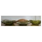 Lot of  green glass bowls