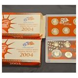 Two 2004 US Mint Silver Proof Sets