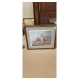 Glynn Moore signed print of a light house Approx