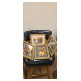 Group of picture frames amd small sport prints