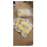 Beautiful yellow and floral comforter and shams