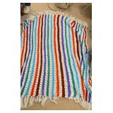 Bright colored hand made throw