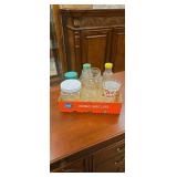Canister jars, cups and misc