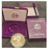 1990 one ounce proof silver buillion coin