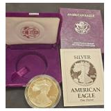 1990 silver Amerixan Eagle 1 ounce coin