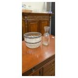 2 serving bowls and a milk bottle