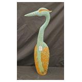 Beautiful Mangrum pottery green heron approx 25.5