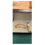 Adolfo bracelet and watch set