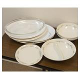 4 pieces of Carefree china and some platters