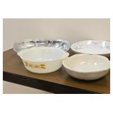 Bowls and serving dishes and fire king casserole