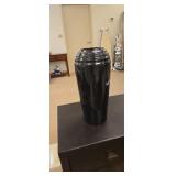 Black vase approx 15 inches tall