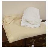 Warm winter blanket and approx full sized sheets