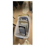Tote of cooling racks, and baking sheets