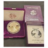 1990 silver Amerixan Eagle 1 ounce coin