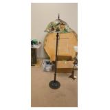 Beautiful rose shade lamp approx 5.5 ft tall