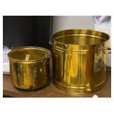 Pair of brass pots