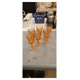 6 pink stems with hexagon bottoms