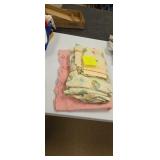 Full size sheet set and a pink blanket