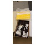 Sheet fasteners and yellow baby blanket