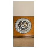 Metal plate of Egyptian horse and buggy approx