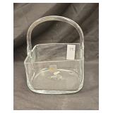 Blenko glass basket approx 7 inches tall