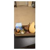 Big seashell, wooden pear, metal dish & more
