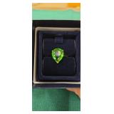 Helenite Ring size 8 stone is 6.5 carrot