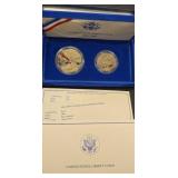 United States Liberty coins 1986 half dollar and