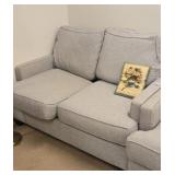 Bassett furniture love seat in light gray approx